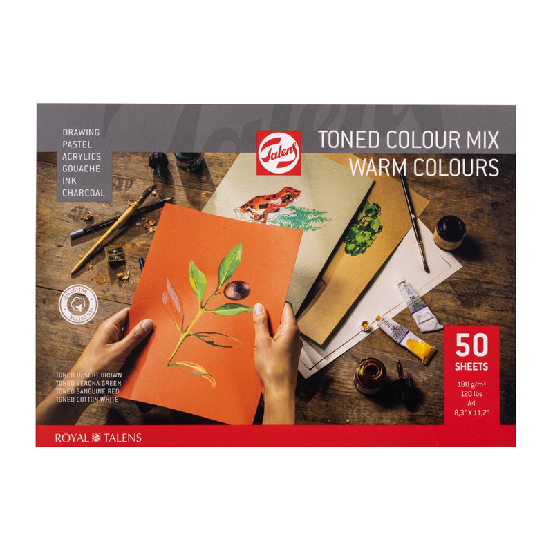 Talens Toned Paper blok - A4 - warme tinten