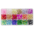 Kralenmix - craquelé glaskralen - 18 kleuren