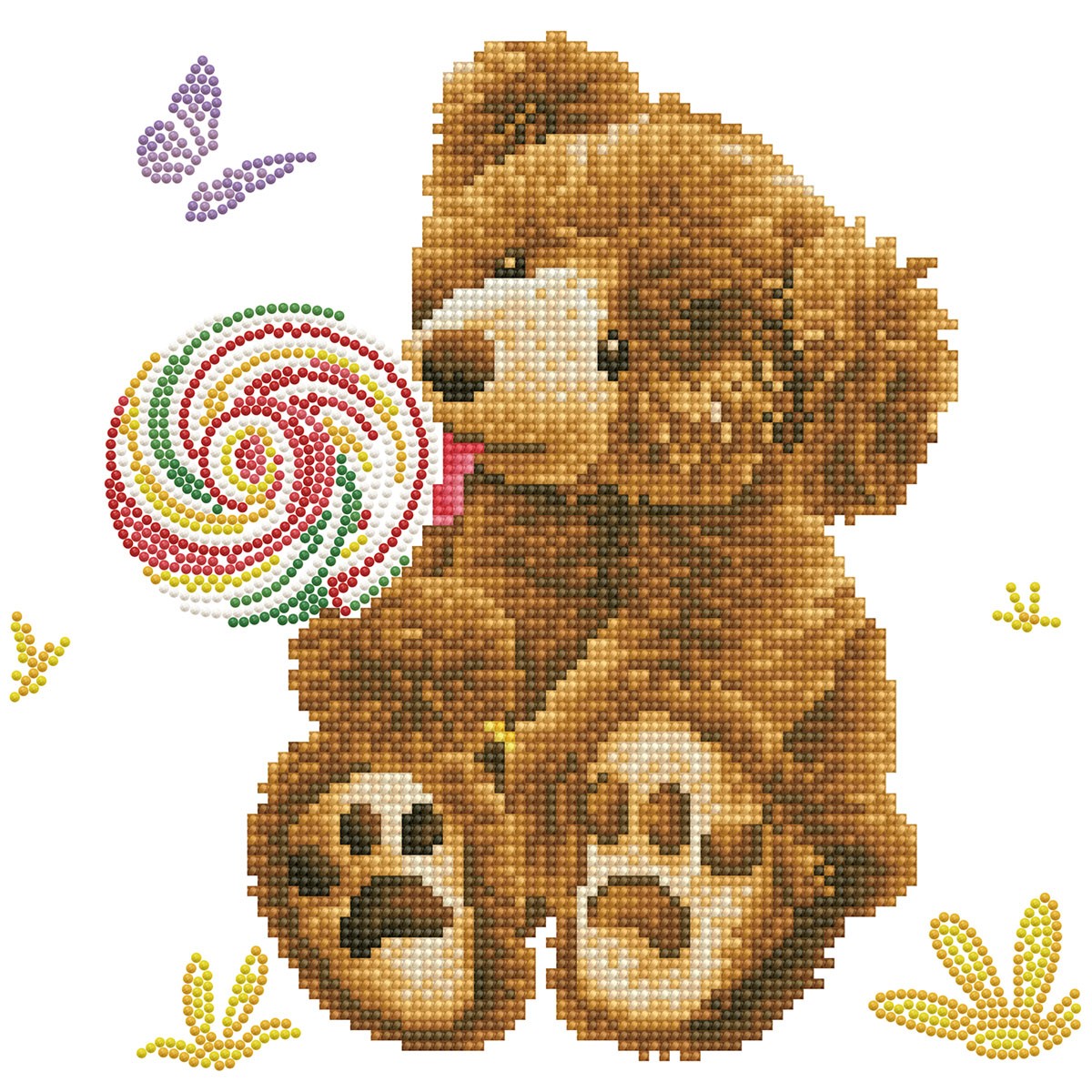 Diamond Dotz - 31x31 cm - Honey Pot Bear Lollypop