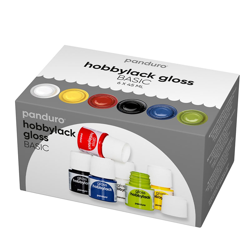 Hobbylak glans set - 6x 45 ml - basis
