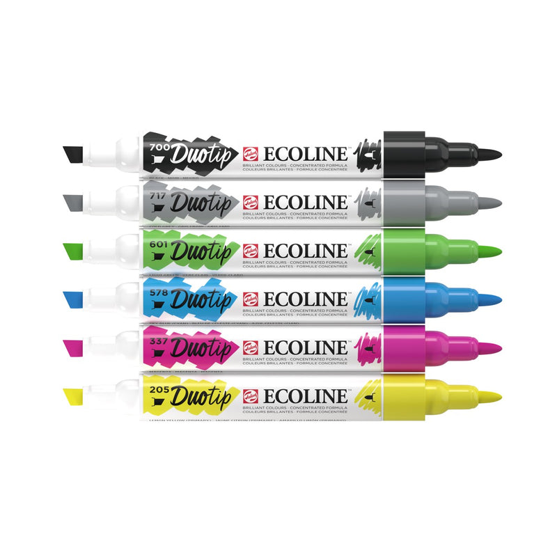 Ecoline Duotip markers set - 6 stuks - basis