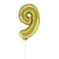 Cijferballon goudkleurig - 32 cm - 9