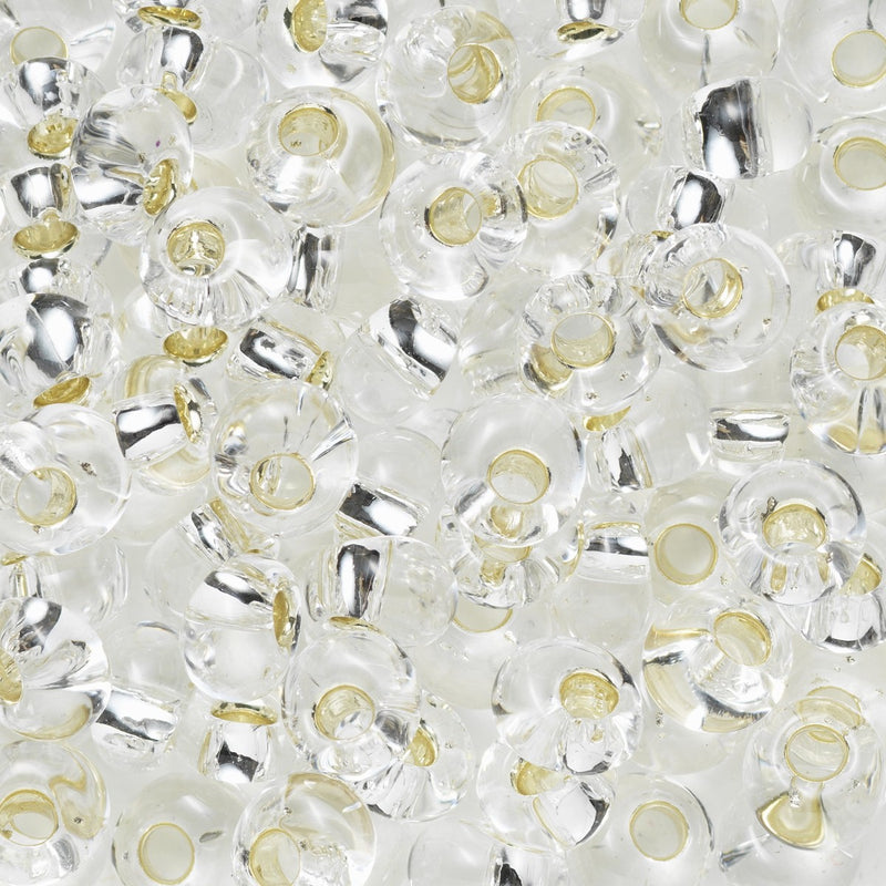 TOHO Magatama kralen - 4 mm - #21 zilver kern transparant