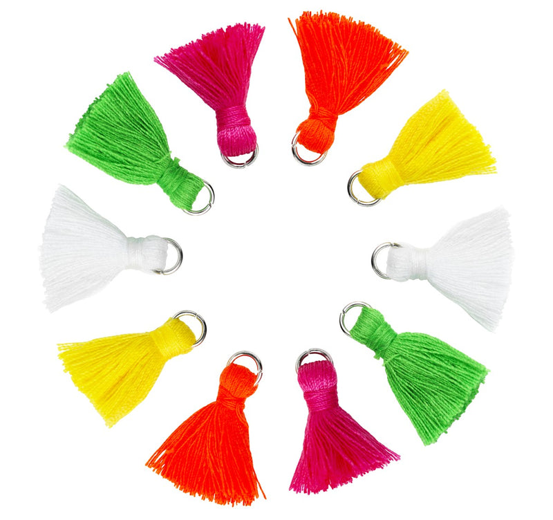 Sieradenkwastjes - 20 mm - neon