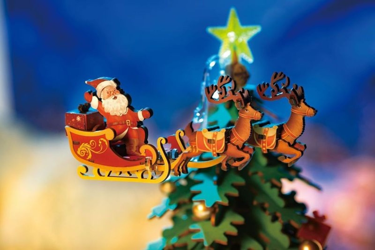 Robotime houten 3D puzzel - muziekdoos Christmas Melody Tree