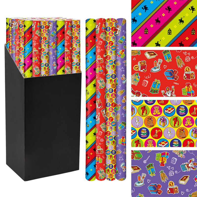 Cadeaupapier Sinterklaas - 2 meter - assorti