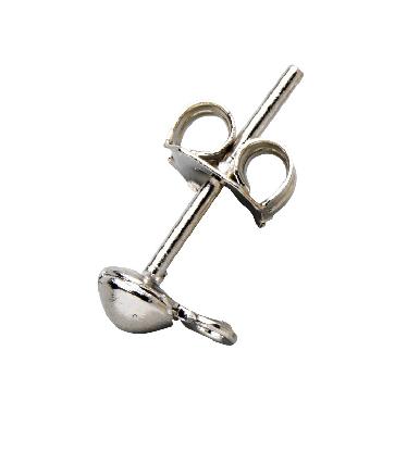Oorstekers met knop - 10 stuks - zilverkleurig