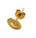 Oorstekers met platte kant - 8 mm - goudkleurig