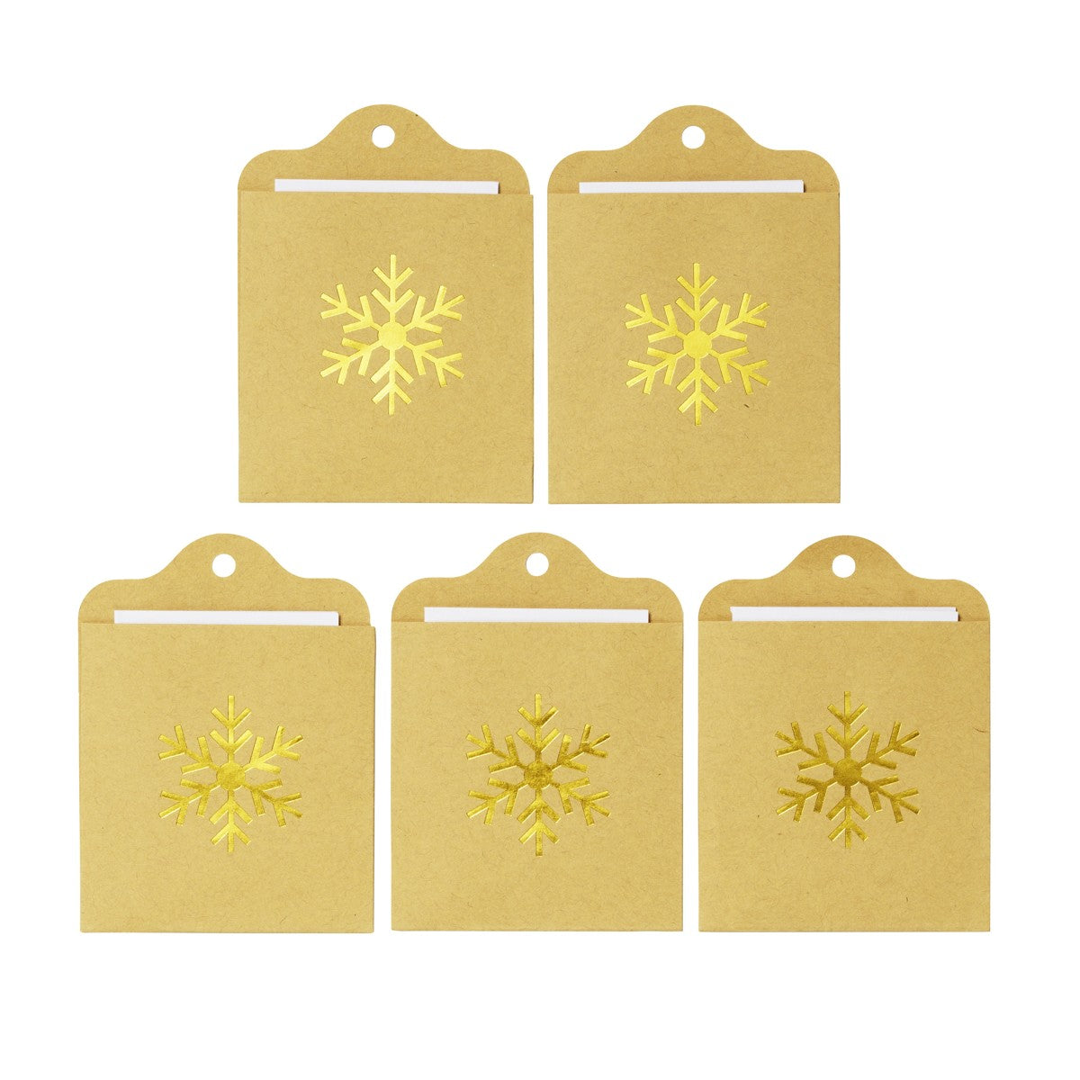 Cadeau labels - envelopje kraft/goud