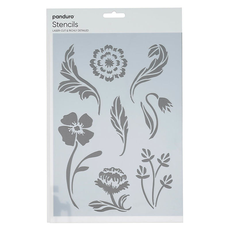 Sjabloon A4 - bloemen en bladeren