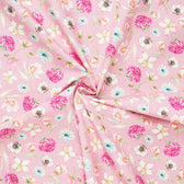 Stof katoen - 100 x 70 cm - flower pink