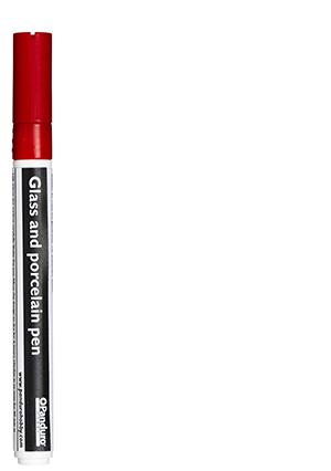 Glas- en porseleinstift - 2 mm - rood