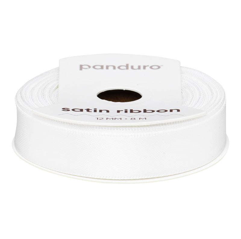 Satijnlint - 12 mm - wit
