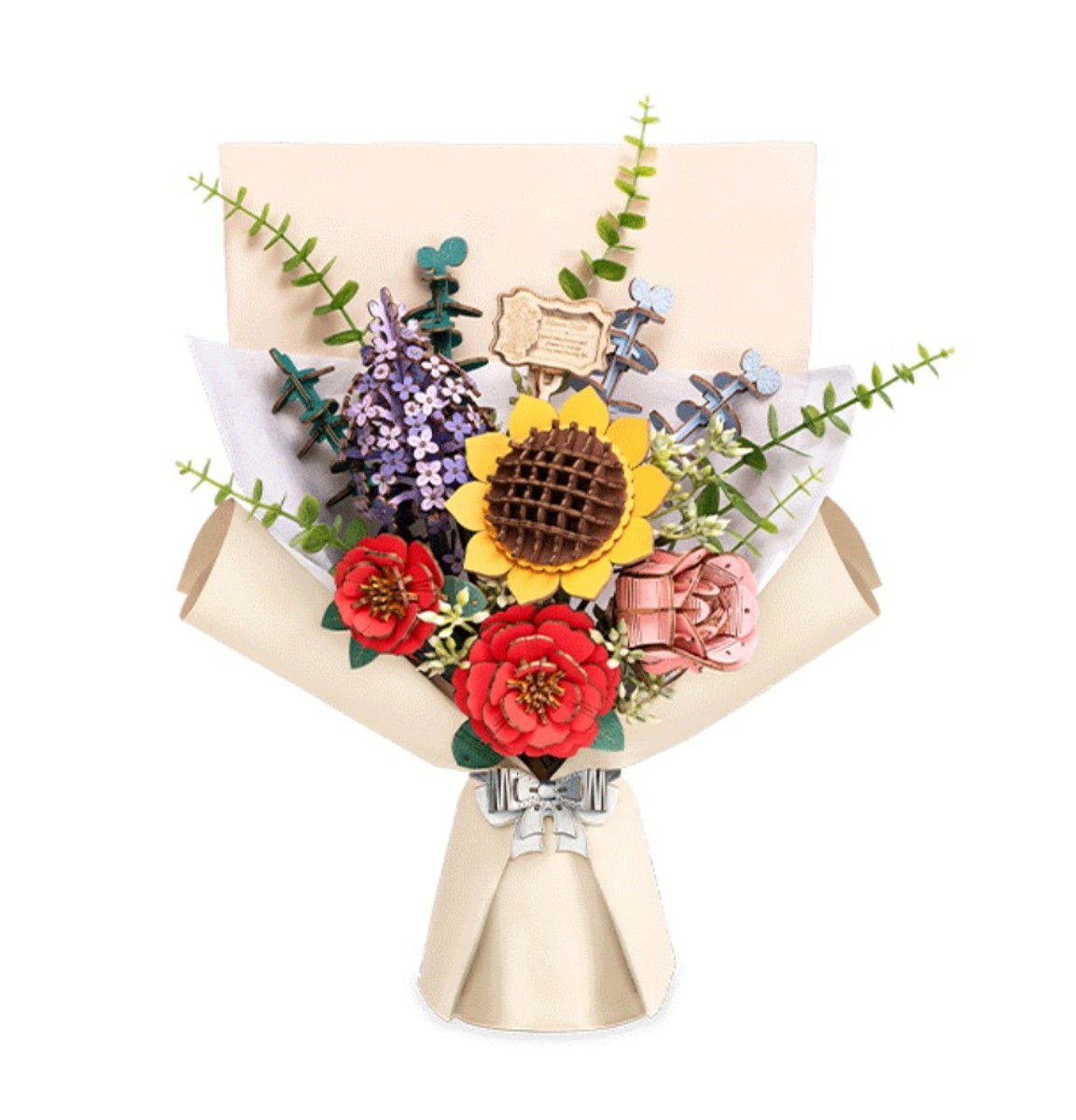 Robotime houten 3D puzzel - Flower Bouquet
