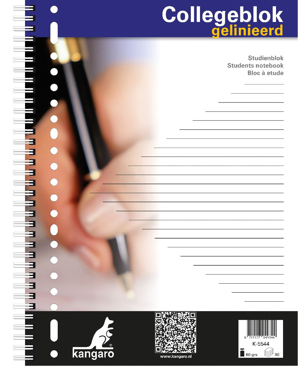 Collegeblok 23 gaats - gelineerd - A4