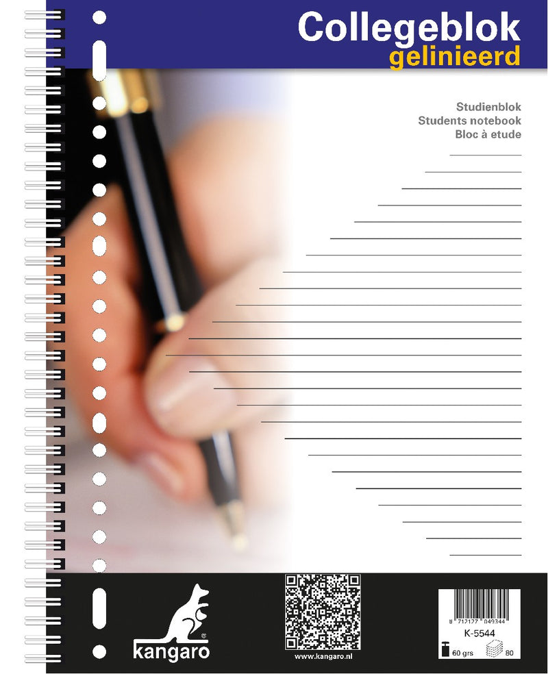 Collegeblok 23 gaats - gelineerd - A4
