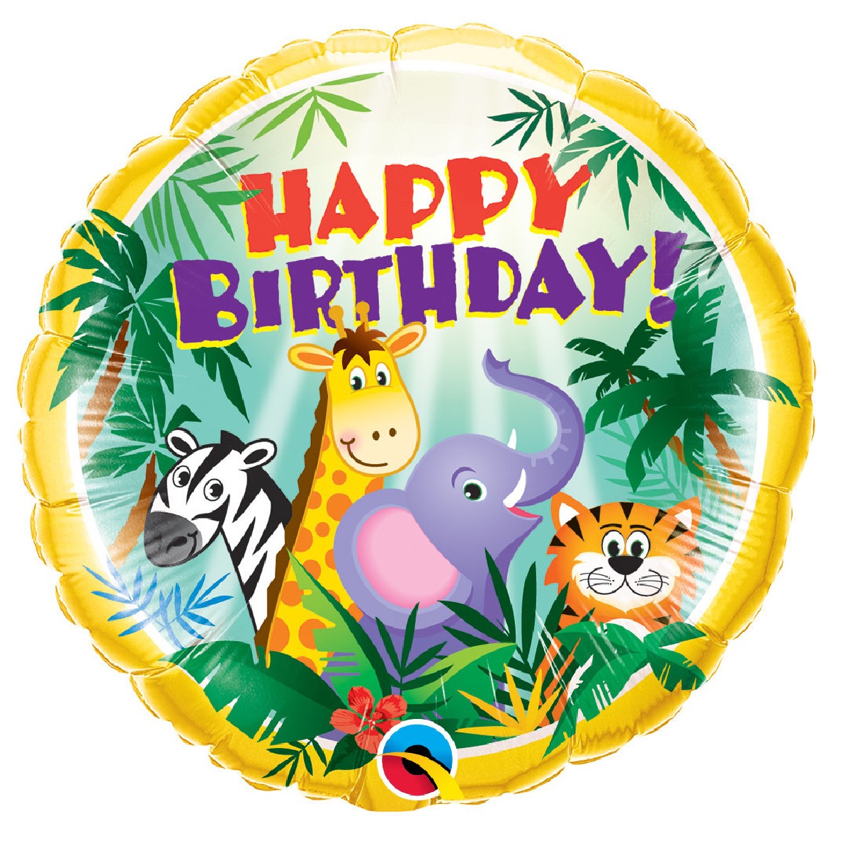 folie ballon 45 cm - happy birthday jungle