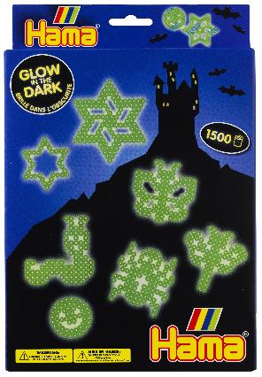 Hama Midi - strijkkralen set - 1500 stuks - glow in the dark