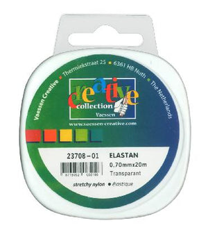 Elastisch nylondraad - 0,7 mm - 20 meter - transparant