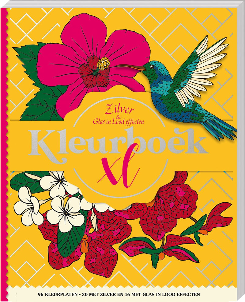Kleurboek - Kleurboek XL - Zilver & Glas-in-lood effecten