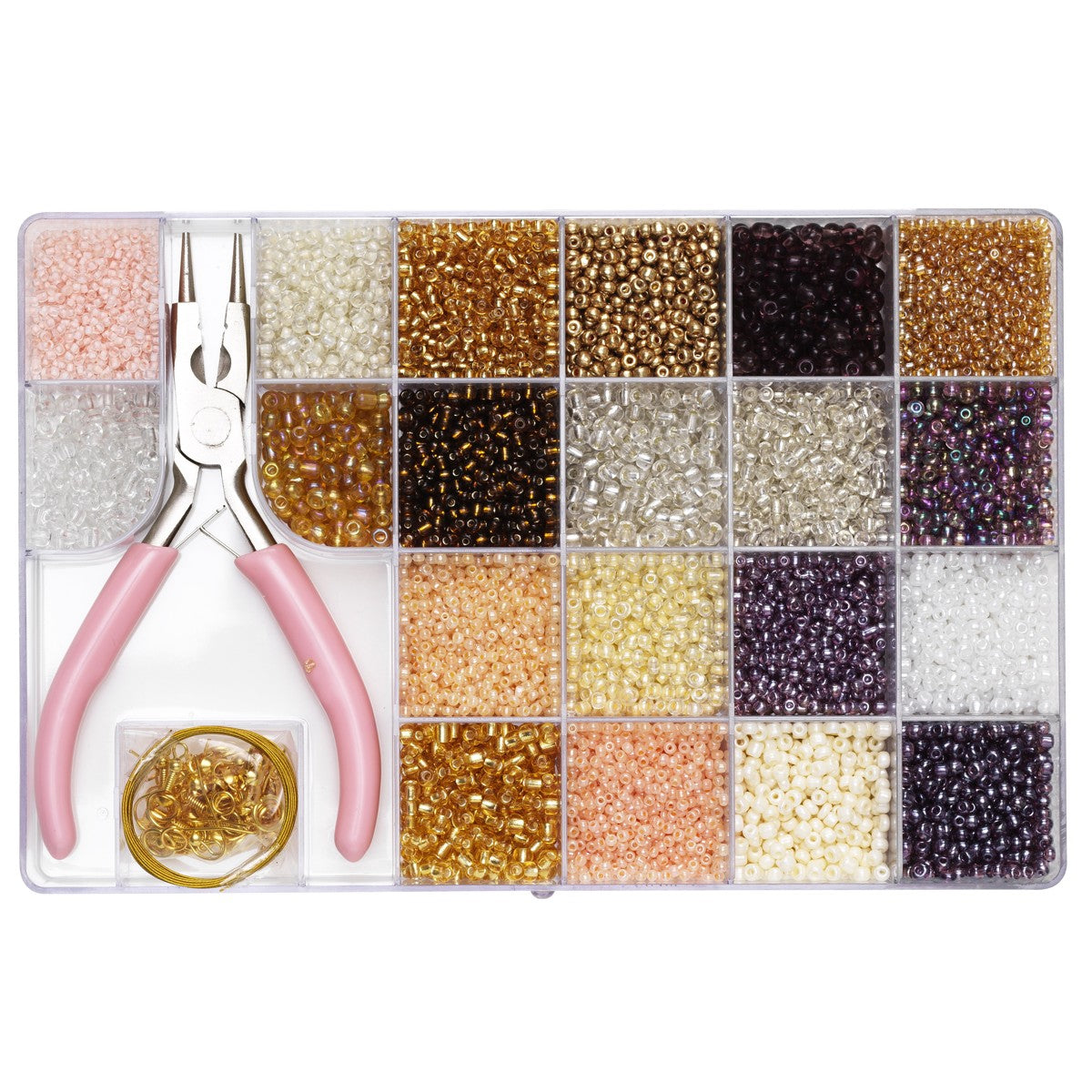 Rocailles + tang & accessoires - 20 warme kleuren