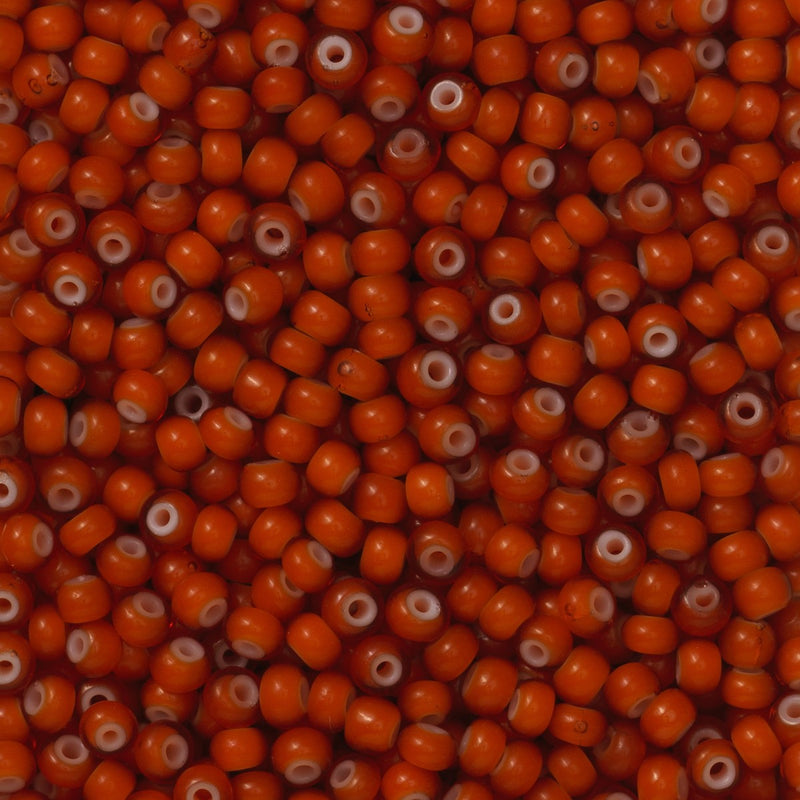Rocailles - 9/0 - oranje witte kern