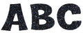 Funky Foam stickers - letters - glitter zwart
