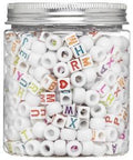 Kralenmix - letters - vierkant wit
