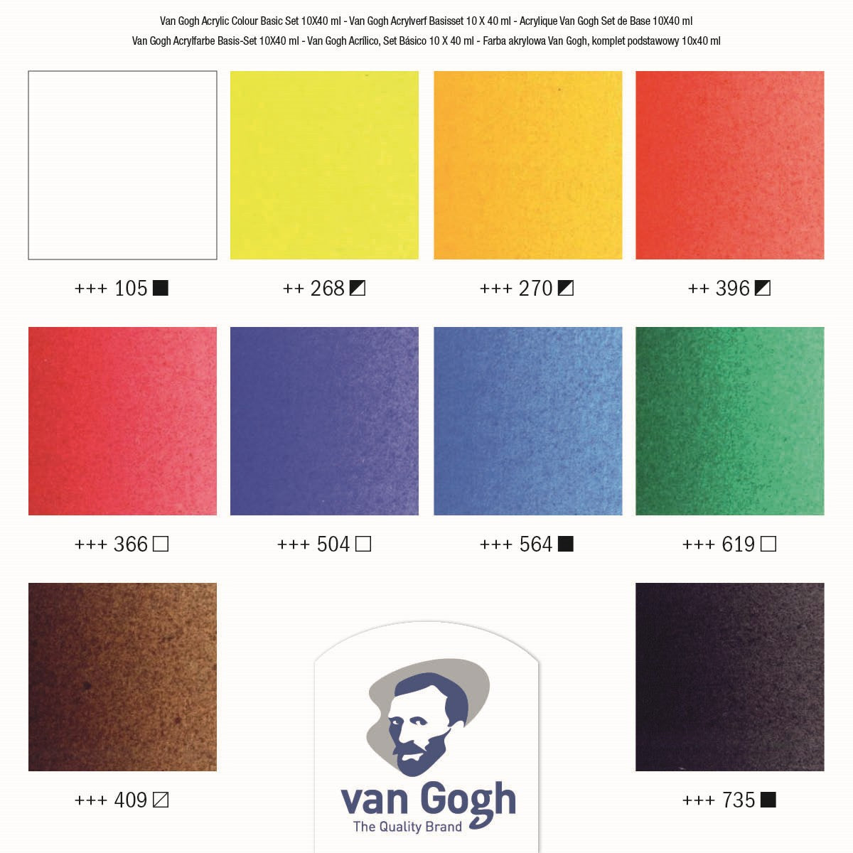 van Gogh acrylverf basisset - 10x40 ml