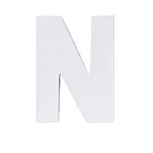 Letter karton N- Wit 10 cm