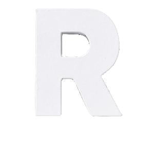 Letter karton R- Wit 10 cm