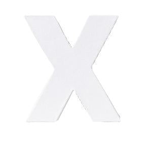 Letter karton X- Wit 10 cm