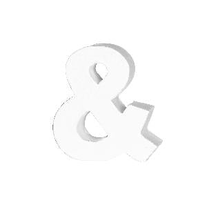 Letter karton &- Wit 10 cm