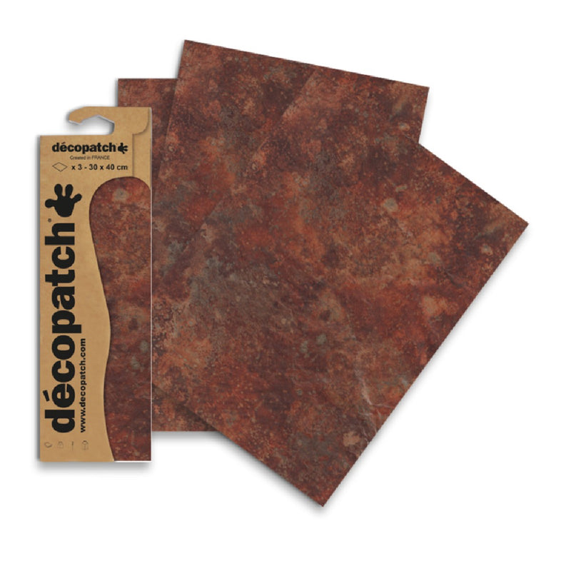Décopatch - 30x40 cm - 3 vellen - roest