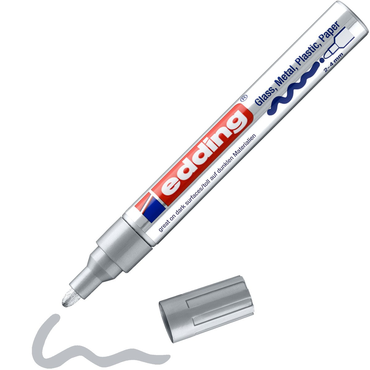 edding 750 lakmarker - glans - 2 tot 4 mm - zilver