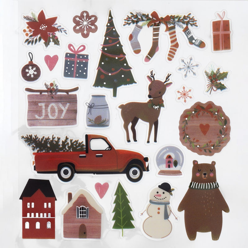 Stickers - 21 stuks - kerstmix