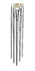 Panduro penselen set - olieverf - rond en plat