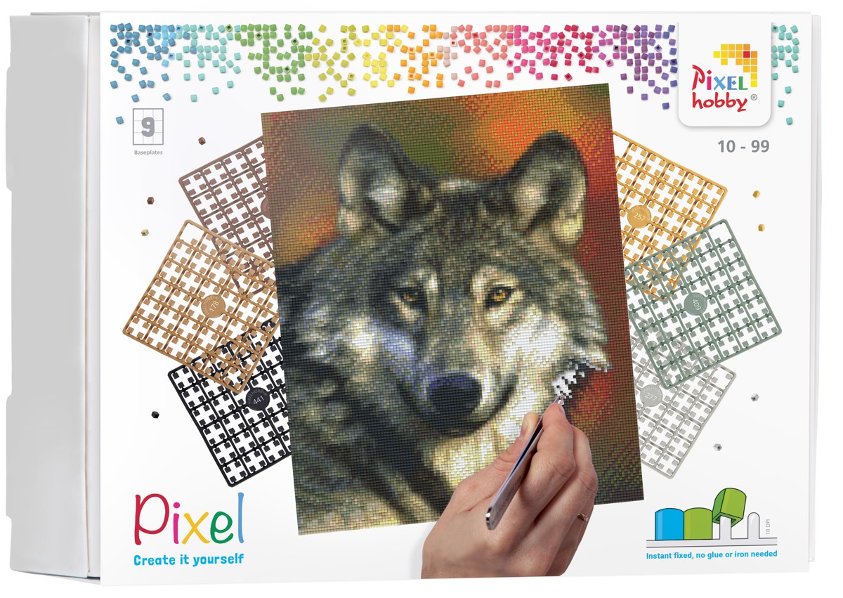 Pixelhobby set - 9 platen - wolf