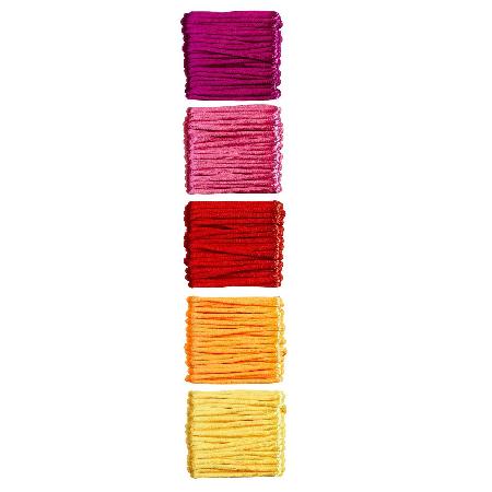 Nylondraad 5x 4 meter- Rood/roze mix