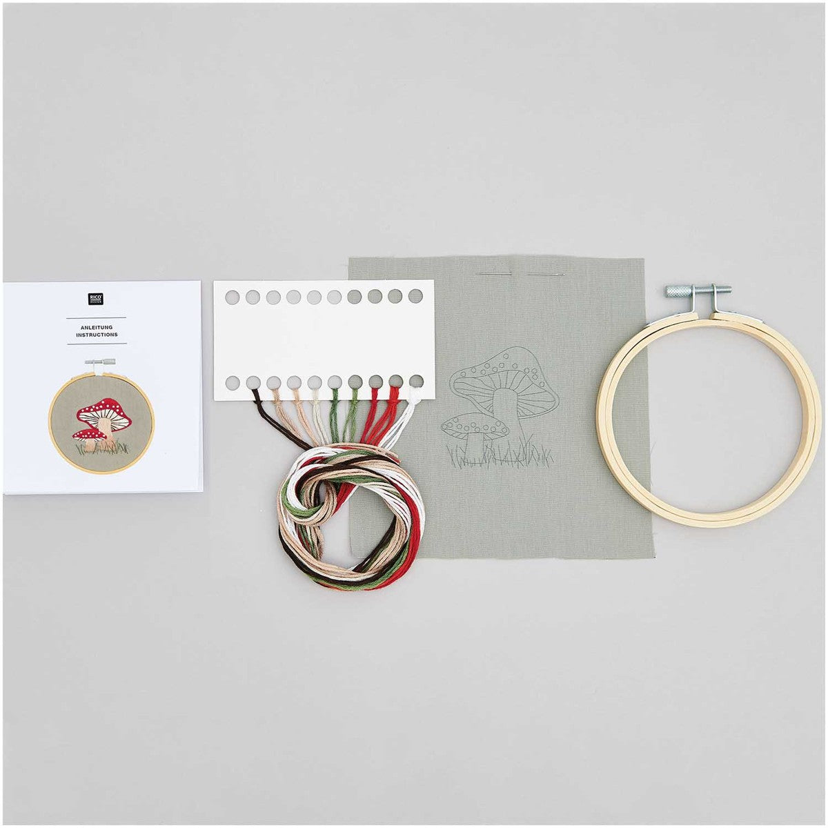 Rico Design borduurpakket - paddenstoelen
