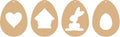 MDF paasornament set van 4