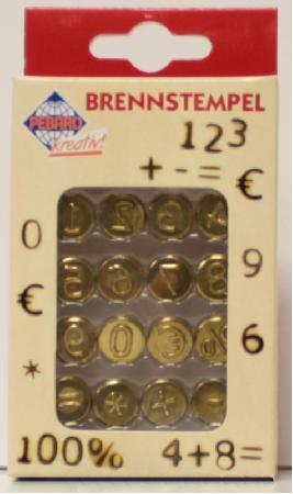 Stempels voor houtbrandset 16-delig cijfers