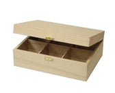 Houten theedoos - 6 vakken