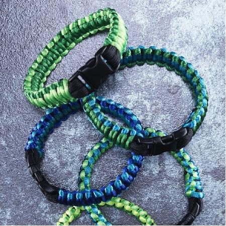 satijnkoord 5x 4 meter - groen/blauw mix