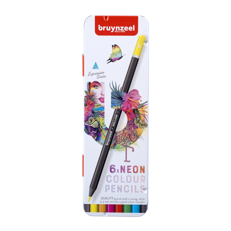 Bruynzeel Creatives - kleurpotloden - 6 stuks - neon