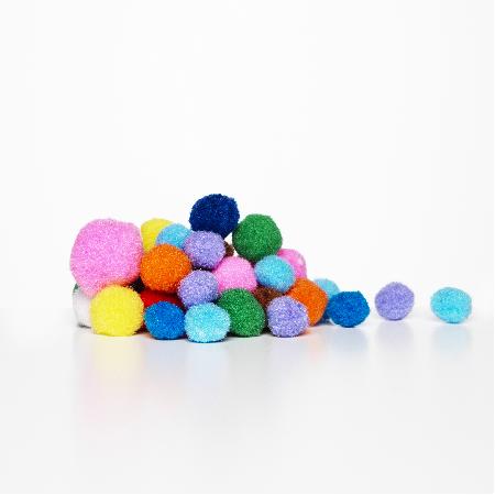 Pompon 180 stuks - kleurenmix