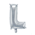 Letterballon zilverkleurig - 32 cm - L