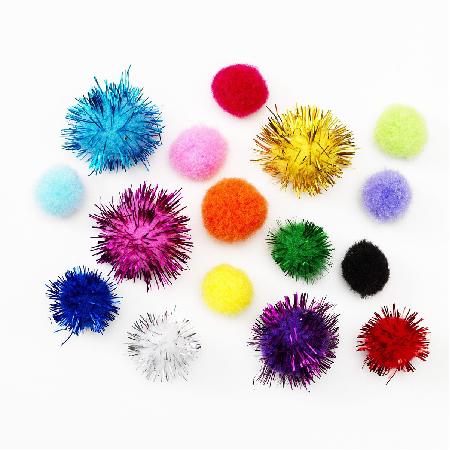 Pompon mix 50 stuks - colourful