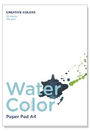 Blok papier voor waterverven - 25 vel - A4