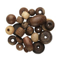 Houten kralenmix - ± 25 stuks - natuur